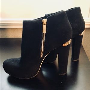 Michael Kors black suede booties